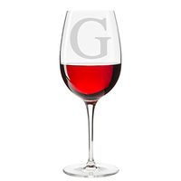Classic Elegance Initial Engraved 18 oz Wine Glass, Letter G