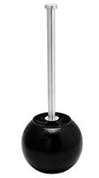 Bath Bliss Toilet Brush with Round Base (Black, White, Stainless Steel)