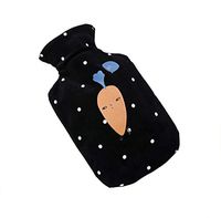 LLQ Hot Water Bottle Small, Winter Hand Warmer Hot Water Rubber Bag with Cover Reusable Portable Hot & Cold Therapies - Black