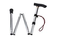 Healthcom Walking Canes Walking Stick Aluminum Alloy Folding Cane Adjustable Collapsible Canes, Lightweight(Silver)