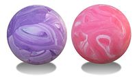 Massage Ball - Set of 2 Lacrosse Balls (Purple/Pink) with Mesh Bag for Trigger Point Therapy, Muscle Pain Relief, and Yoga Therapy - Medium Hardness