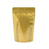 2 oz, 4"x6" Airtight Zipper Stand up Pouch, Barrier Bag - Heat Seal-able Zip Lock (Matte Gold)100 pcs
