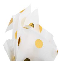 JAM PAPER Polka Dot Gift Tissue Paper - Gold Foil Dots - 6/Pack