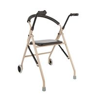 YKFU Two Wheeled Walker with Seat, Bariatric Heavy-Duty Folding Walker with Wheels, Ideal for Elderly & Handicap