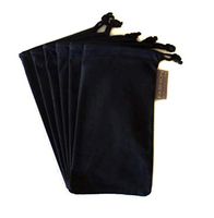 6 PC Eyewear Eyeglass Microfiber Soft Cleaning Cloth Bag Pouch Case BLACK
