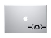 Bow Tie #2 - Fancy Dress Art Icon Clothing Silhouette - 5" Black Vinyl Decal Sticker Car Macbook Laptop