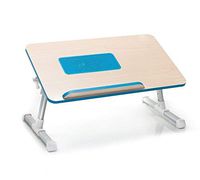 Natura-Bam All Natural Wooden Laptop Computer Desk - Built in Cooling Fan - Adjustable - Portable (Blue)