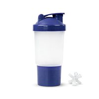 Simply Green Solutions Protein/Vitamin - Shaker Mixing Bottle w/Dry Storage Compartment - 16oz. Capacity - Blue