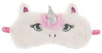 Faux Fur Eye Mask with 3D Unicorn White Combo One Size