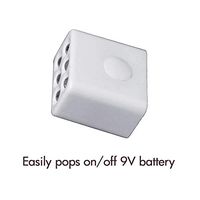 One Raw Synergy LED Flashlight, Push Button On/Off, Attaches to Your 9V Battery (not Included)