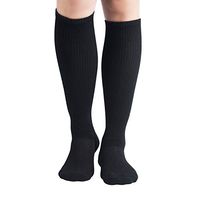 +MD 6Pairs Bamboo Moisture Wicking Compression Socks 8-15 mmHg for Women Knee High Socks 9-11 Black
