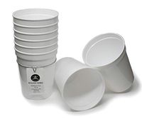 Rolling Sands 16 Ounce Reusable Plastic Stadium Cups White, 8 Pack, Made in USA, BPA-Free Dishwasher Safe Plastic Tumblers
