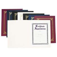 Geographics Navy Blue Linen Document Covers, 9.75 x 12.5 Inches, Navy Blue Gold Foil, 3 Pack (39417)