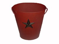 Craft Outlet Barn Red Tin Bucket with Star, 10.75 by 12-Inch