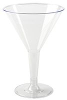 Plastic Martini Glasses - 192 Pcs Disposable Hard Plastic Clear Margarita Glasses - 6 oz Crystal Cut Glass - Bulk Party Cocktail Drinking Cups for Wedding, Mardi Gras, Birthday Parties & All Occasions