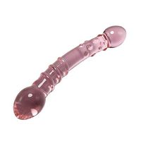 yunestry Double Ended Crystal Pyrex Glass Dillos Artificial Granule G-Spotter Adult Sex