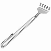Detectorcatty Extendable Telescoping Back Scratcher Stainless Steel Portable Telescopic Extendable Handy Pocket Pen Clip Back Scratcher