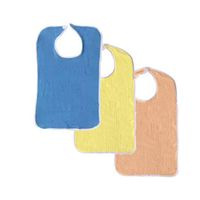3 Terry Adult Bib with Hook and Loop Closure (Royal, Yellow, Peach)