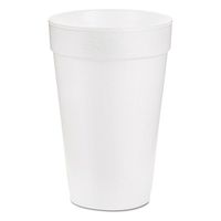 Dart 16J16 Foam Hot/Cold Drink Cups, 16 oz, White, 25/Bag, 40 Bags/Carton