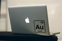 Periodic Table 79 Au Gold - Black Vinyl Decal for 13" Macbook