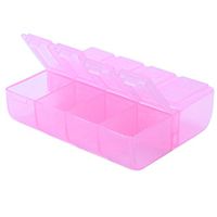 Vonty Pink Weekly Pill Organizer Travel Portable Pill Box Case Container for Pills Vitamin Fish Oil Supplements (8 Compartments)