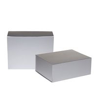 Jillson Roberts 2-Count Large Magnetic Closure Gift Boxes Available in 5 Colors, Metallic Silver Matte