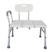 FRITHJILL Shower Chair Transfer Bench with Height Adjustable Legs 3 Blow Molding Plates Aluminum Alloy Elderly Bath Chair up to 330 lb,White