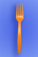 Wow Plastics Inc. Medium Weight 6" Fork - Neon Orange - 2/500 (1,000/Case)