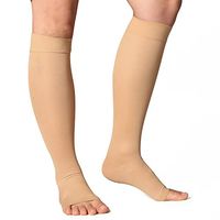 +MD Knee High Compression Socks 23-32mmHg Open-Toe Medical Support Stockings for Swelling, Varicose Veins, Edema, Spider Veins Thin Nudes