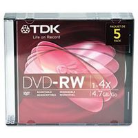 TDK48425 - DVD-R Rewritable Discs with Jewel Cases