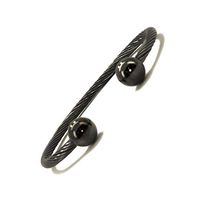 Accents Kingdom Magnetic Bracelet Stainless Steel Cable Cuff Magnetic Therapy & Healing Bracelet for Arthritis and Carpal Tunnel - Grey Gun Metal Round Ball