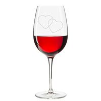 Dotted Hearts Engraved 18 oz Wine Glass