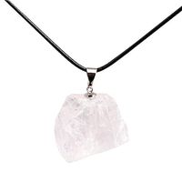 GEM-inside Raw Crude Natural Clear Quartz Crystal Pendant 1.41" Dowsing Chakra Pendulum for Divination Real Stone Reiki Necklaces for Women Energy