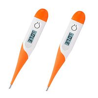 Basal Digital Thermometer,WONFAST Medical Thermometer for Oral Rectal and Axillary Accurate Measurement Temperature Clinical Grade Fever Detection for Baby Infant Kid Children Adult (2 Orange)