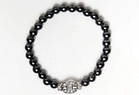 Silver Belt Buckle Magnetic Therapy Bracelet (Size Small - 7")