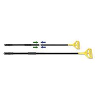 Boardwalk BWKFF620 Two-Piece Metal Handle with Plastic Quick Change Head, 62" Handle, Black/Yellow
