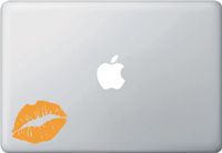 Yadda-Yadda Design Co. Hot Lips - Graphic Vinyl MacBook Laptop Decal Sticker (Orange)