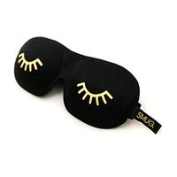 SMUG Active Eyelash Friendly Contoured Sports Therapy 3D Blackout Sleep Mask/Eye Mask, Black Wink Print