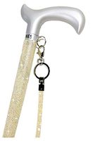 Jacqueline Kent JKC109.YL Aluminum Crystal Embellished Sugar Cane with Silver Handle and Coordinating Wrist Band Adjustable 28.5 Inches to 37.5 Inches Yellow