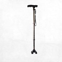Qi Peng Crutches - Elderly Four-Foot Telescopic Cane Brown Anti-Slip Auxiliary Four-Claw Contraction Power Cane Crutch