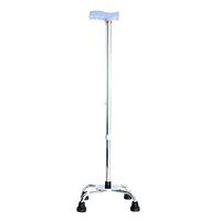 BoeWan Elderly and Disabled Crutches- Thick Aluminum Alloy Old Man Crutches Retractable Big Four Feet Cane Four Corner Cane Elderly Slip (Color : Silver, Size : 89cm)