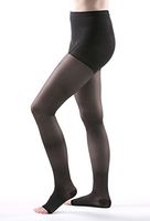 Allegro 20-30 mmHg Essential 32 Sheer Open Toe Pantyhose (Black) Tall