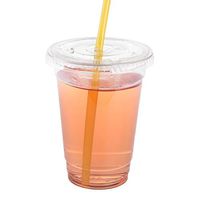 GOLDEN APPLE, 10oz Clear Plastic Cups with Flat lids 30sets