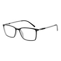 OCCI CHIARI Men Fashion Rectangular Reading Glasses Spring Hinge (Black/Transparent, 2.25)