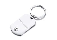 VNOX Personlized Customize Engraving Medical Alert Dog Tag Stainless Steel Keychain for Men Women (Style 6-26MM47MM, DNR(DO NOT RESUSCITATE))