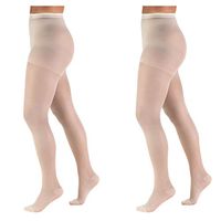 Truform Women's Sheer Compression Pantyhose, 15-20 mmHg, Queen Plus, Ivory, (Pack of 2)