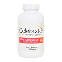 Celebrate Multi-Complete 36 Chewable with Iron - Orange - 180 Count
