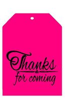 CakeSupplyShop Item#00016TGT Magenta Pink Thank You for Coming Bulk Gift Tags 2-1/4"x3-1/2" - 50pack