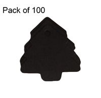 100Pcs Qingsun Christmas Tree Shape Kraft Tags Paper Gift Tags Wedding Rectangle Hang Tags DIY Kraft Paper Card(Black)