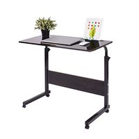 CX Adjustable Lap Table 80cm Portable Mobile Laptop Computer Stand Desk Cart Tray Side Table for Bed Sofa Hospital Nursing Reading Eating, Black